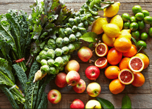 a group of fruits and vegetables on a wood surface Healthy Weight Loss Diets Dunchurch